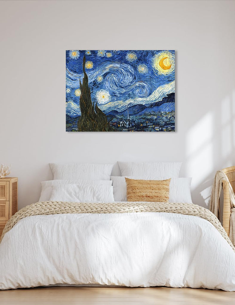 Van Gogh Starry Night Canvas Wall Art, 40x30 in