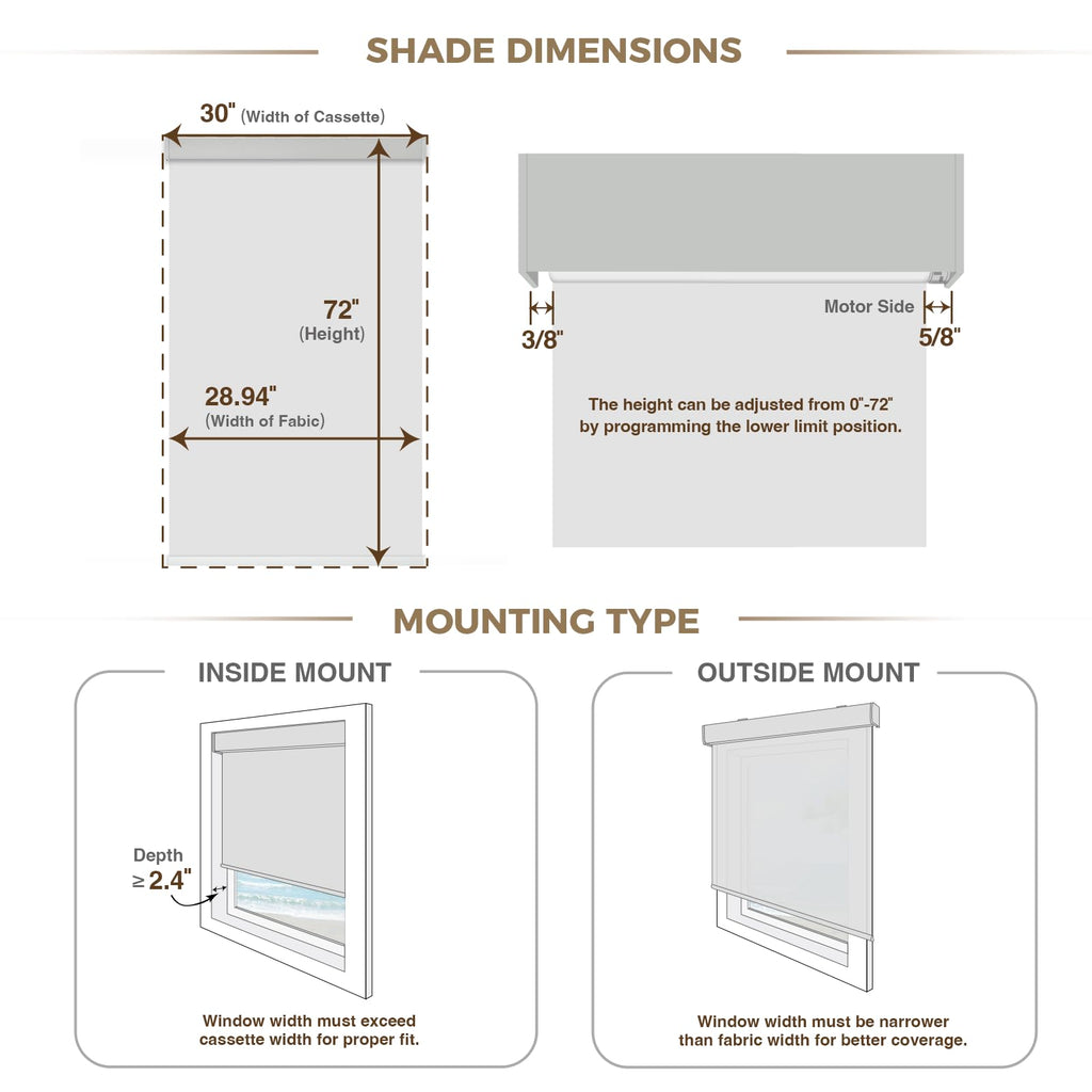 Blackout Smart Motorized Blinds with Remote