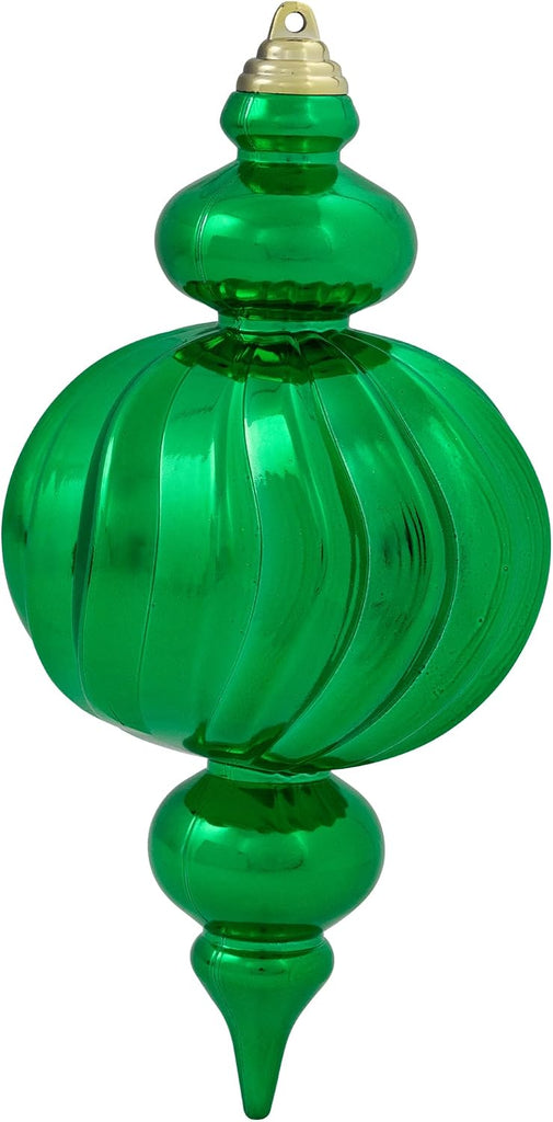 Shatterproof Commercial Size Finial Christmas Ornaments - 10" - Green - Set of 4