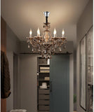 Modern Crystal Chandelier 6 Light Smoke Gray Crystal Chandelier Lighting Ceiling Hanging Crystal Light Fixtures for Living Room Dining Room Bedroom A110-B0D7VX3B74