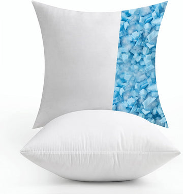 22x22 Pillow Inserts, Shredded Memory Foam Throw Pillows - Set of 2