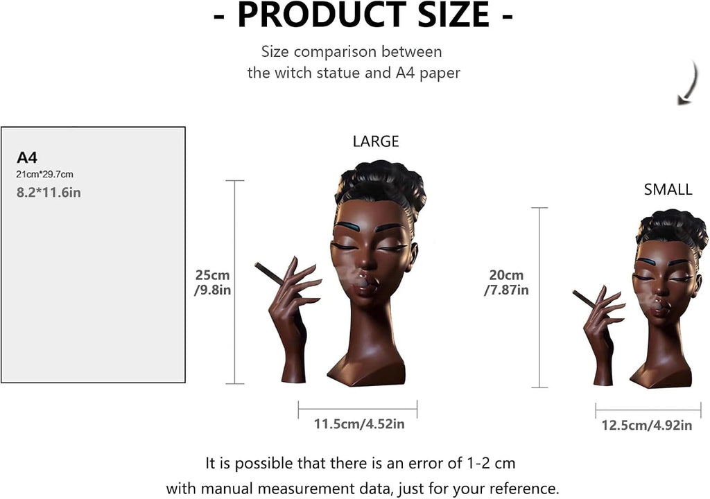 Elegant Head Incense Black Woman Burner - Stylish Incense Holder Black Women for Modern Home Decor - Unique Gifts