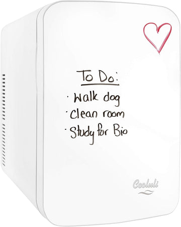Vibe Mini Fridge for Bedroom - With Cool Front Magnetic Whiteboard - 15L Portable Small Refrigerator for Travel, Car &