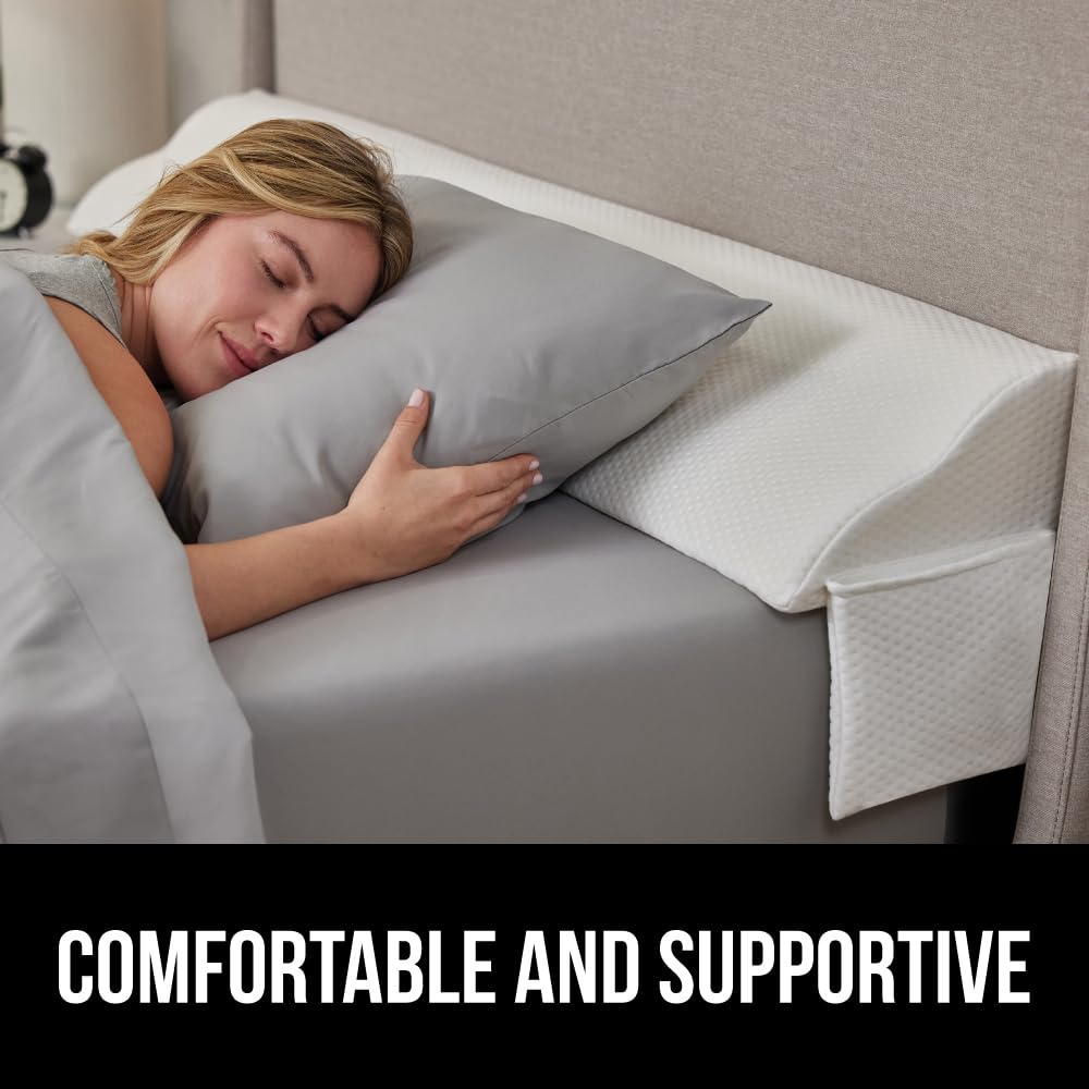 Patented Bed Wedge Pillow for Headboard Gap, King, White