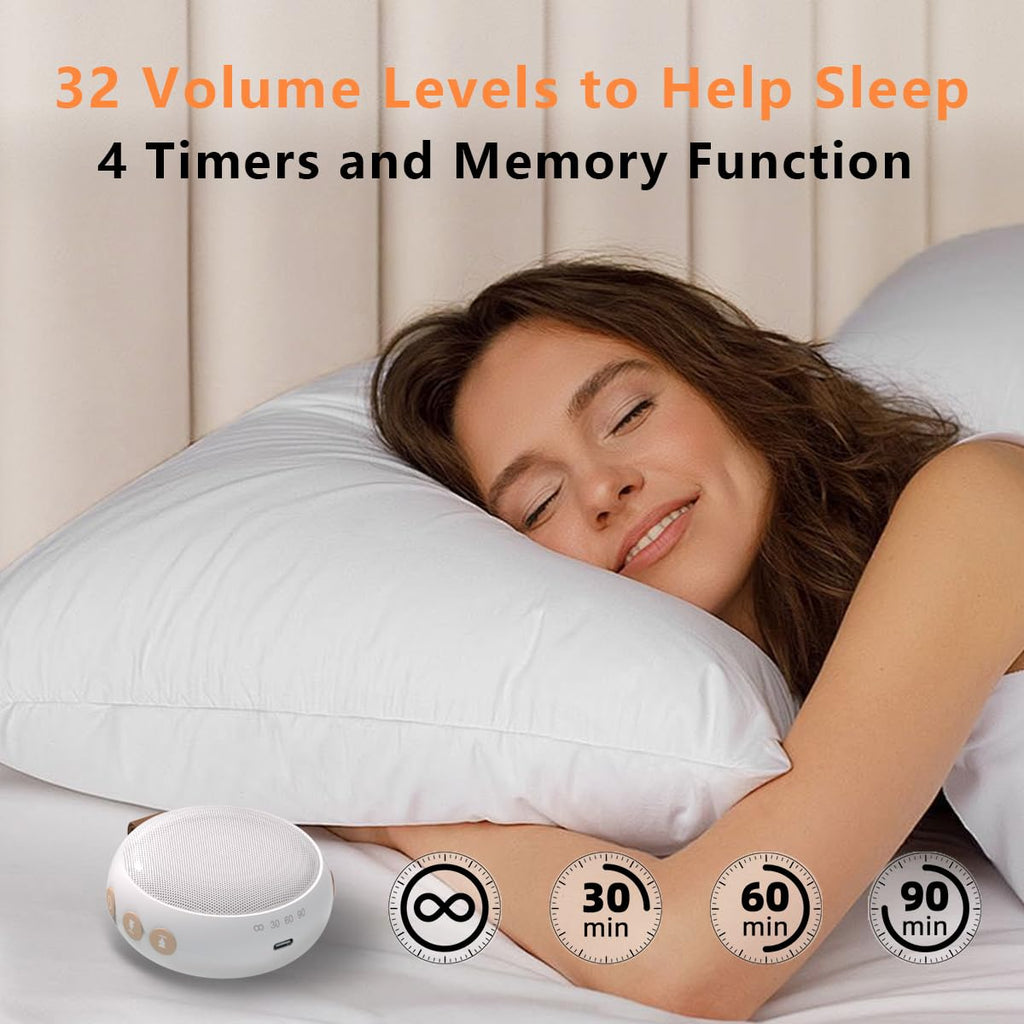 Portable Sound Machine Baby White Noise Machine Travel Noise Machine with 30 Sounds for Newborn Kids Adults Battery Sleep