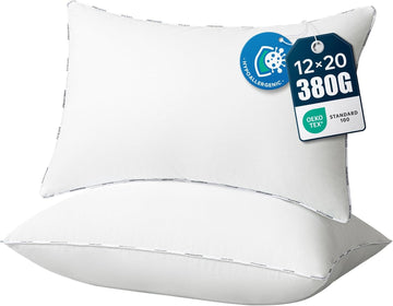 Hypoallergenic Throw Pillow Inserts, 12 x 20 - Set of 2