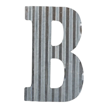 12" Metal Letter Wall Decor, Galvanized Steel Numbers, Rustic Hanging Decor Symbols, Corrugated Metal Decoration