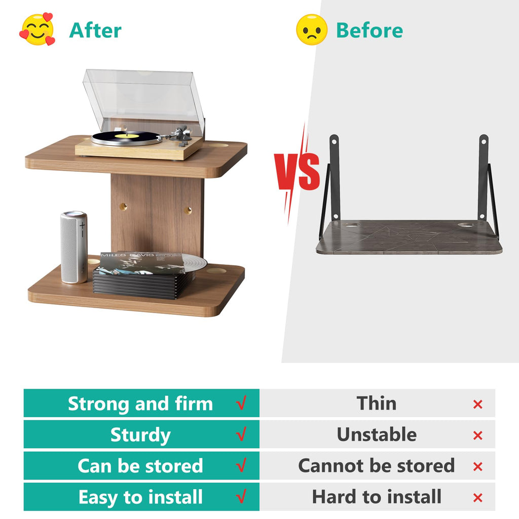 2 Tier Floating TV Wall Shelf for Projector, DVD Player