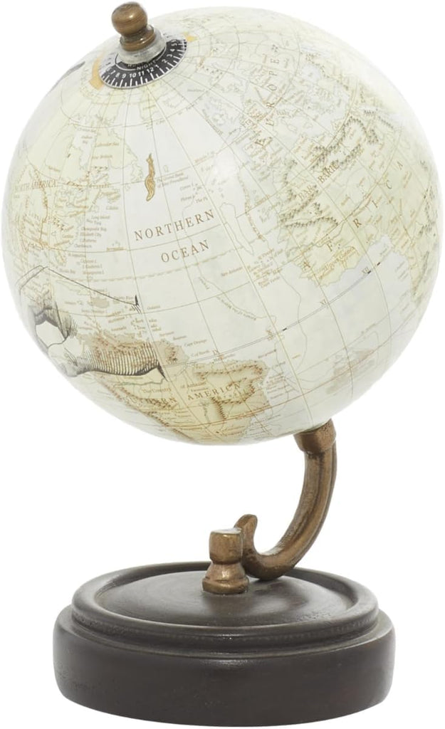 Wood Globe, 5" x 5" x 8", Yellow