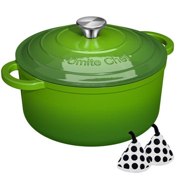 5QT Enameled Cast Iron Dutch Oven Pot with Lid, Heavy-Duty, Cookware for Bread Baking, Braising, Stews, Roasting