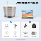 2 in 1 Manual Washing Machine, Non-electric Hand Crank Clothes Washer Traveling Outdoor Wringer Washer Mini Compact