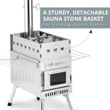 WillowyBe Outdoor Sauna Hot Tent Stove, Rocket Stove Heater, Portable Camping Wood Stove for Dry Sauna