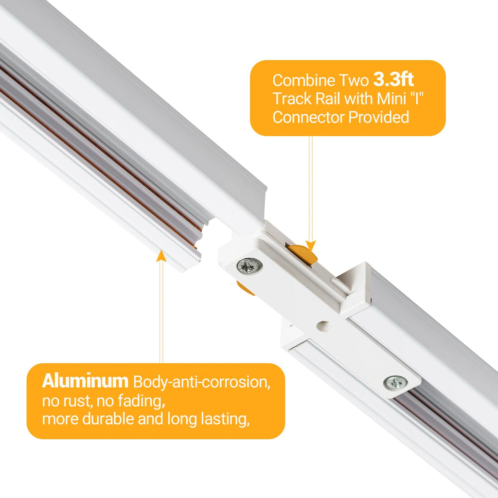 LED Track Lighting Kit with 13FT Rails, 10W White