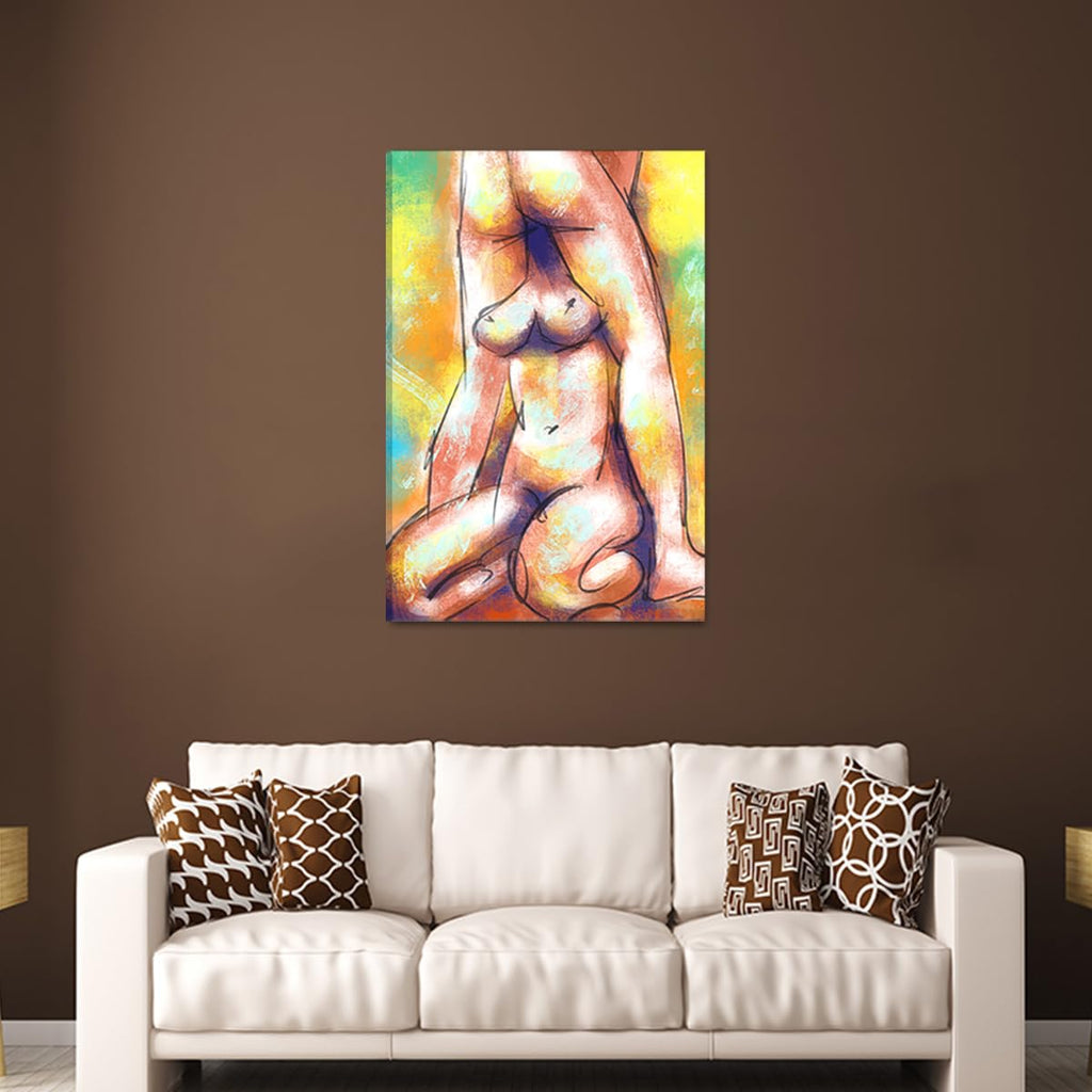 Sexy Couple Wall Decor Abstract Erotic Poster Sexy Woman Men Painting Art Print on Canvas Sexy Artwork for Bar Hotel
