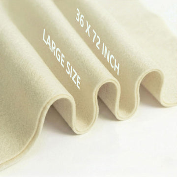 Ivory Felt Fabric 36" x 72" 1.6mm Thick Large Craft Sheet