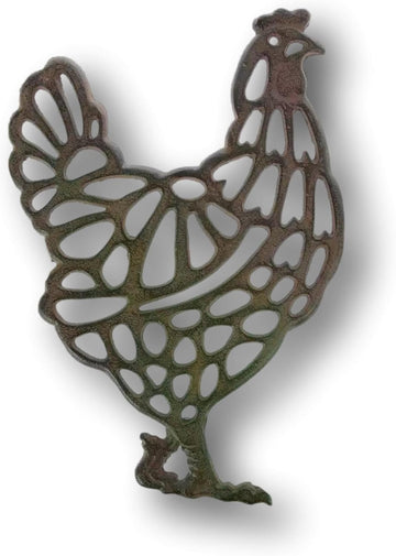 Cute Heavy Metal Cast Iron Kitchen Countertop Trivet Home Decor (Dark Brown Rooster)