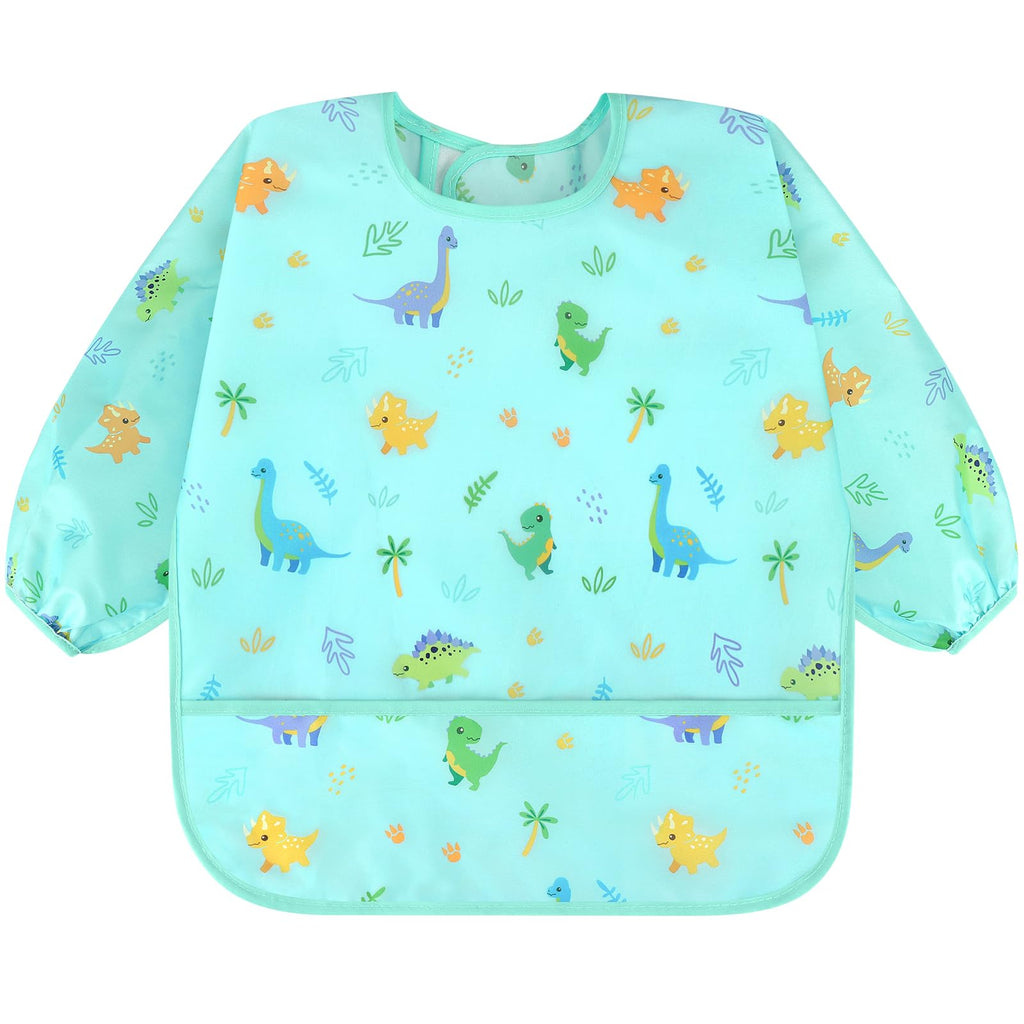 5 Pack Long Sleeve Bibs, Baby Smock Waterproof Sleeved Bib Smock for Baby Toddler 6-24 Months