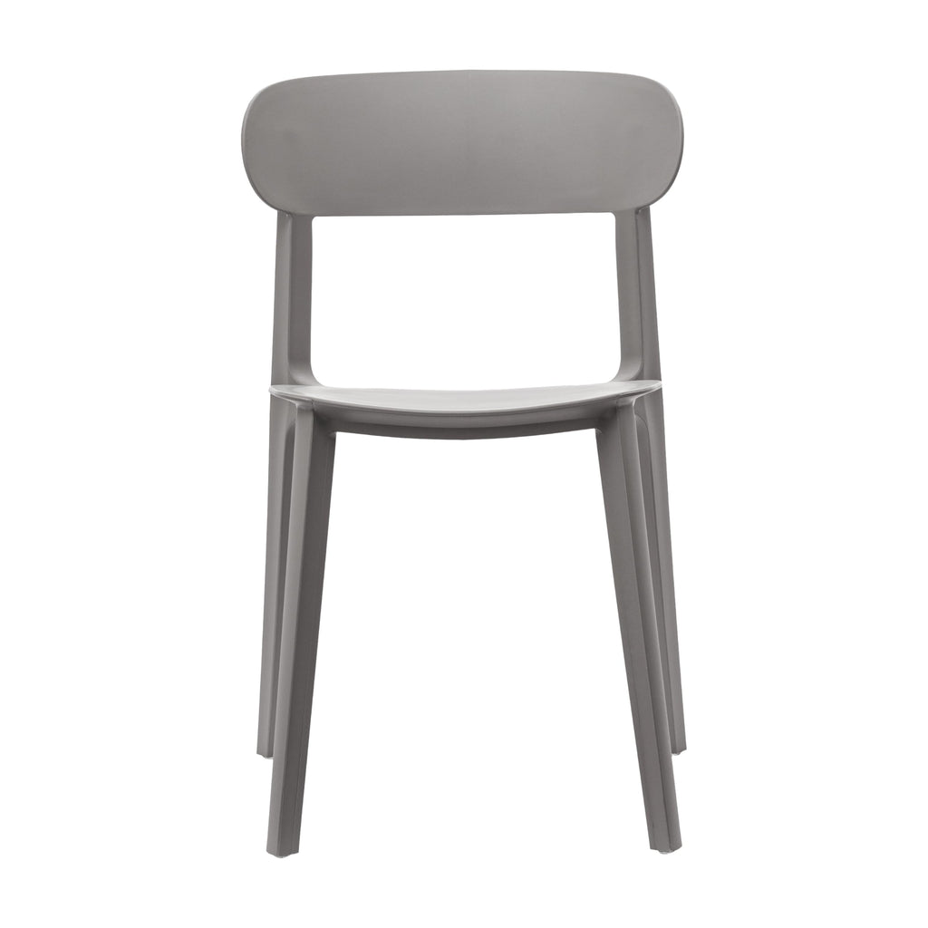 Indoor-Outdoor All-Weather Resin Stacking Chair, Gray