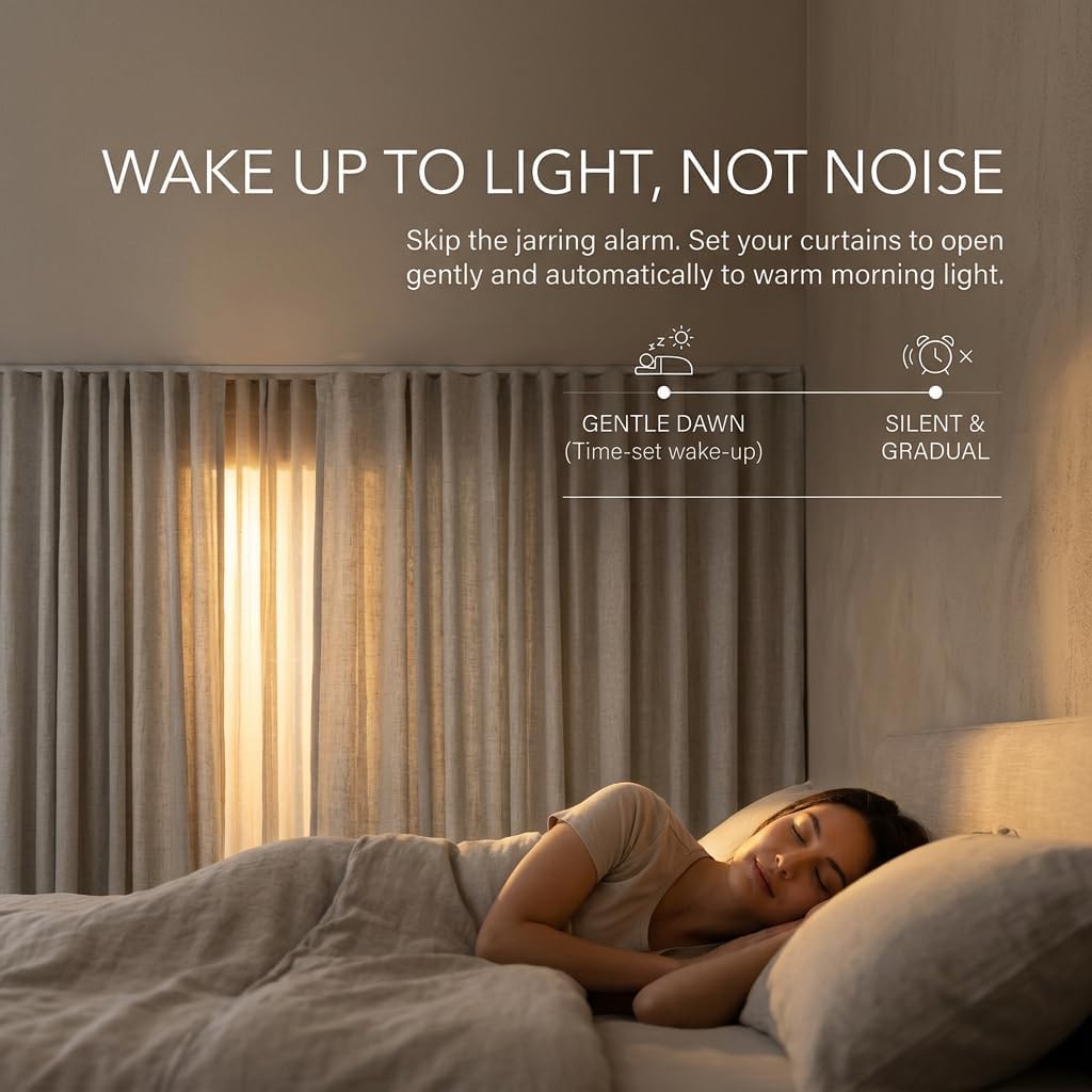 Smart Electric Curtain Track, Motorized motor, Adjustable track length, compatible with Alexa, google, Siri, Apple