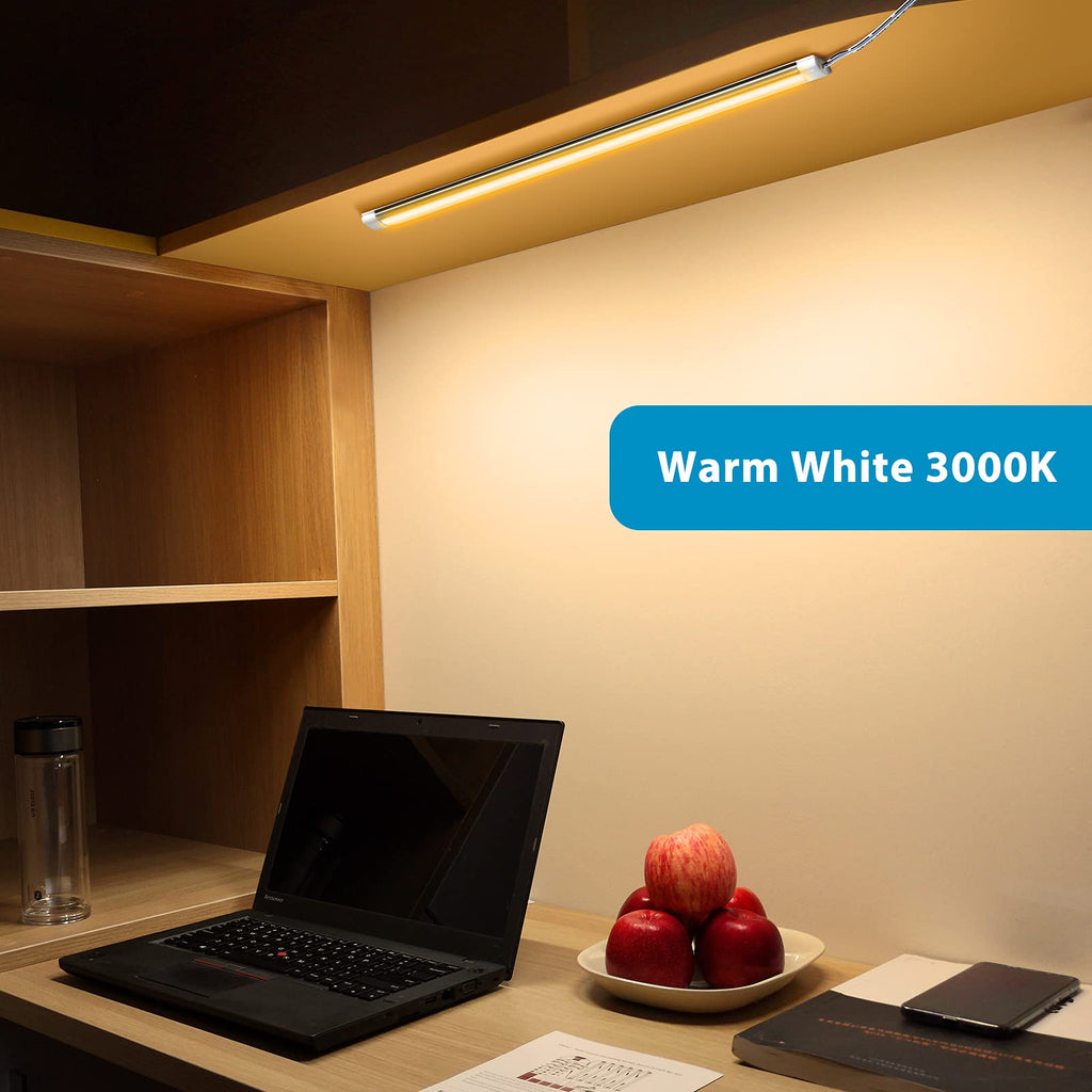 Under Cabinet LED Lighting Kit, Super Bright, 6 PCS 12" Slim Light Bars, 31W 2000 Lumen, Dimmable, Plug or Wired