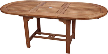 Oval Family Expansion Teak Table, 72/96-Inch