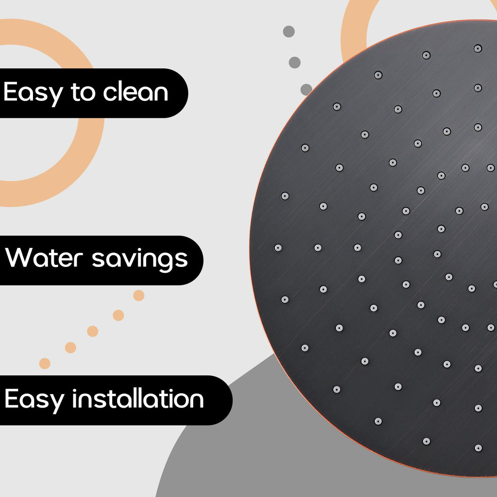 10-Inch Overhead Rain Shower Head High Flow Large Waterfall Shower Head 2.5 GPM with Adjustable Swivel Angle