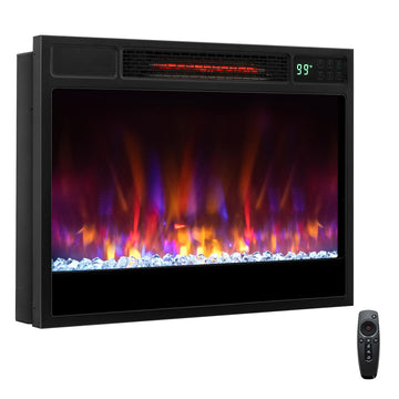 23" Electric Fireplace Inserts, 1500W Recessed Fireplace Heater