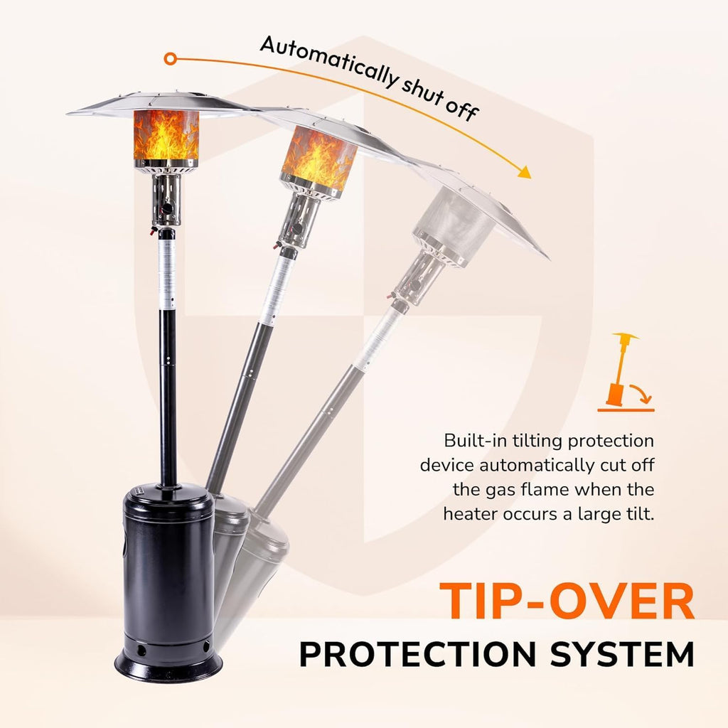 47,000 BTU Patio Heater for Outdoor Use with Round Table Design, Commercial Outdoor Patio Standing Heater with