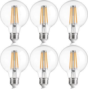 G25 LED Globe Bulbs, 40W Eqv, 400LM, 2700K Soft White, E26, 6 Pack