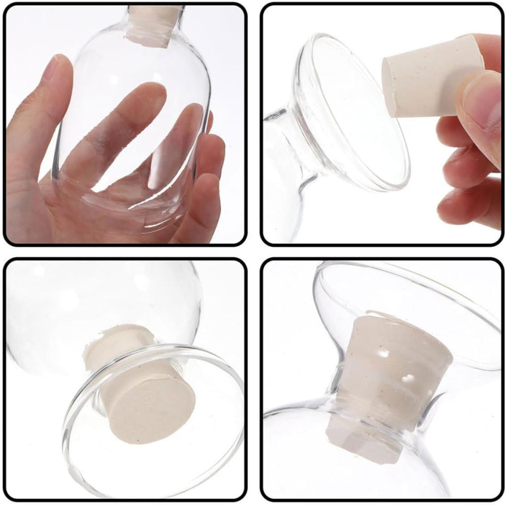 Glass Match Jar Set with Lid Design for Storing Matches and Decorative Uses, 125ml 250ml 500ml Glass Storage - Set of 3
