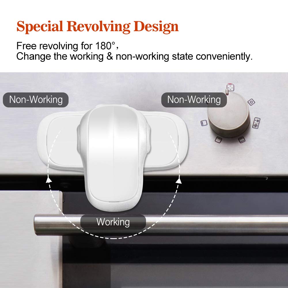 Child Safety Heat-Resistant Oven Door Lock, Oven Front Lock for Kids Easy to Install, Use Adhesive,No Screws or Drill