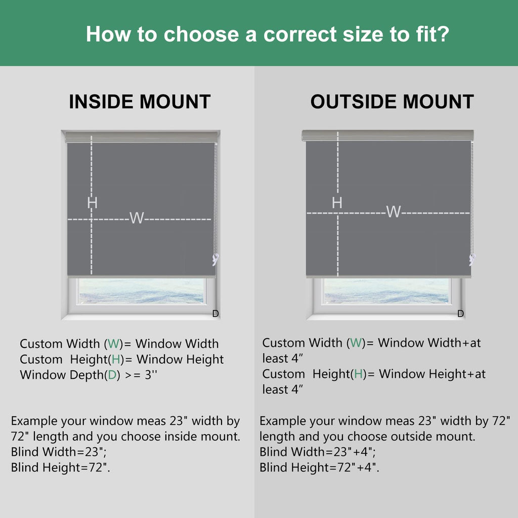 Custom Size Cordless 100% Blackout Roller Shades Window Shades with Textured Pattern Thermal Insulation UV Protection