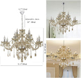 Modern Luxury K9 Crystal Chandelier, 12-Light Cognac Crystal Pendant Light,Candle Style Crystal lamp Lighting Fixture for Dining Room,Hotels, Hall Way, Bars, Restaurants (12 Lights) A110-B09BM3WMKD