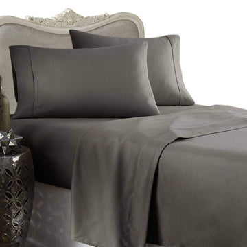Luxurious Rayon from Bamboo Standard/Queen Size Size Gray 250 Thread Count Cotton Pillow Case Set
