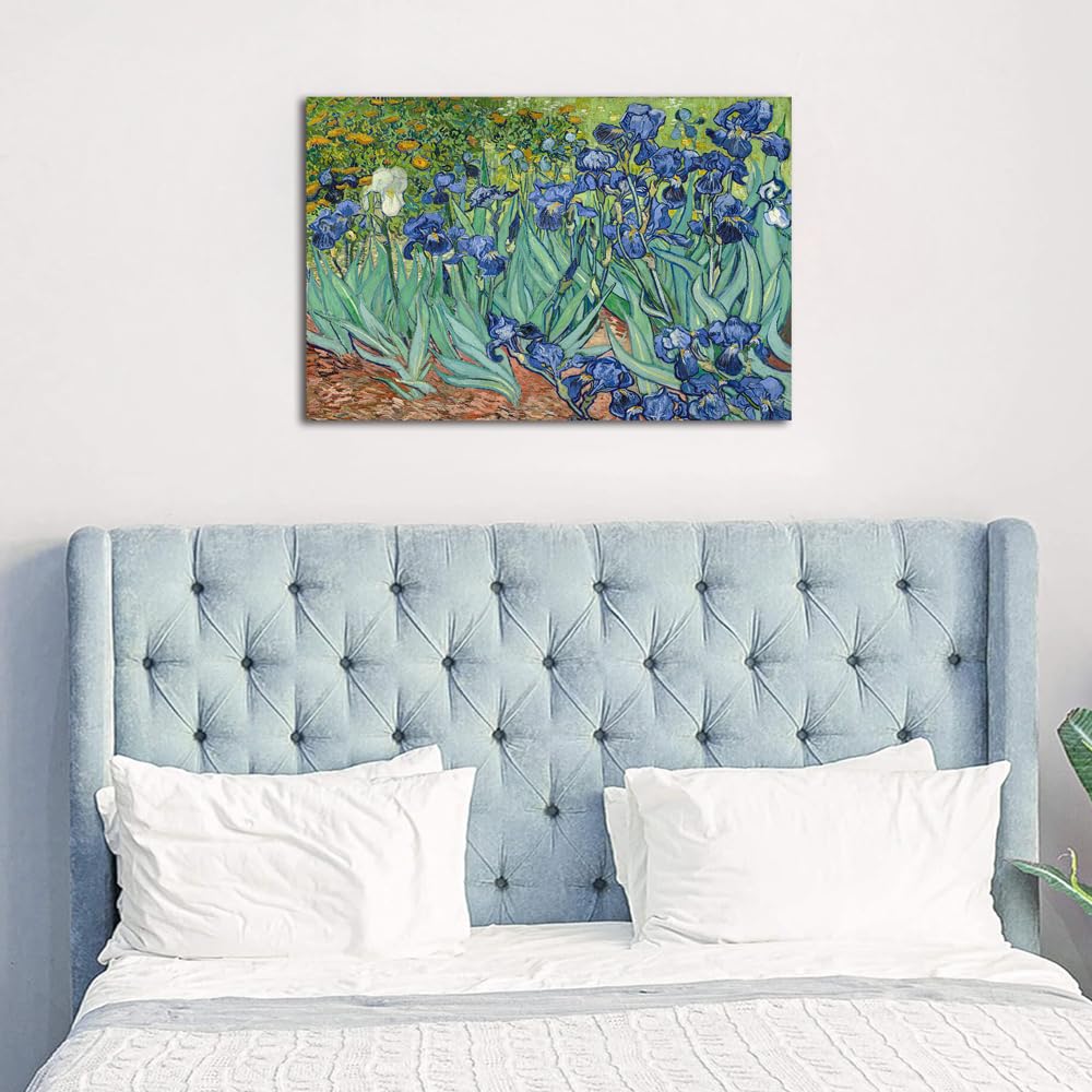 Van Gogh Irises Canvas Wall Art Irises Flower Garden Canvas Art Prints Famous Oil Painting Reproduction Pictures