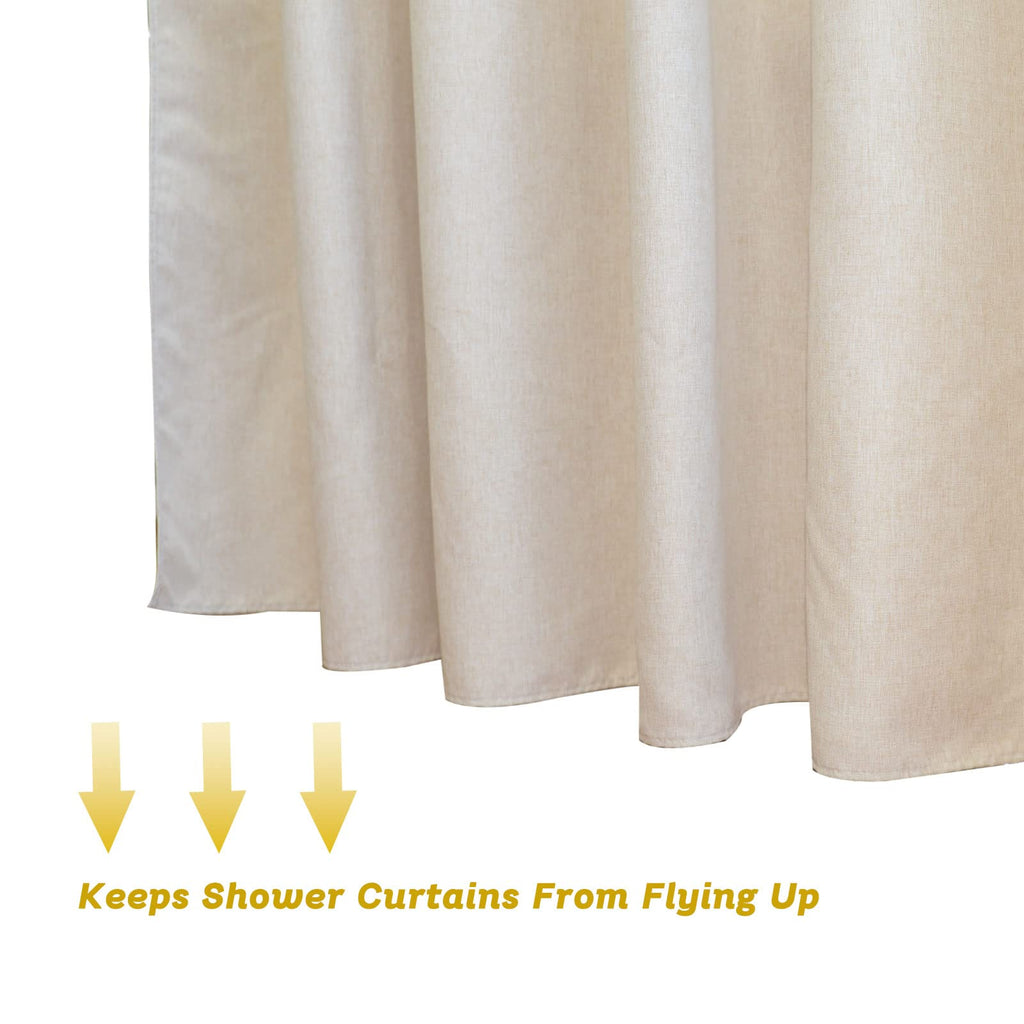 Natural Beige Linen Textured No Hooks, 72x72"