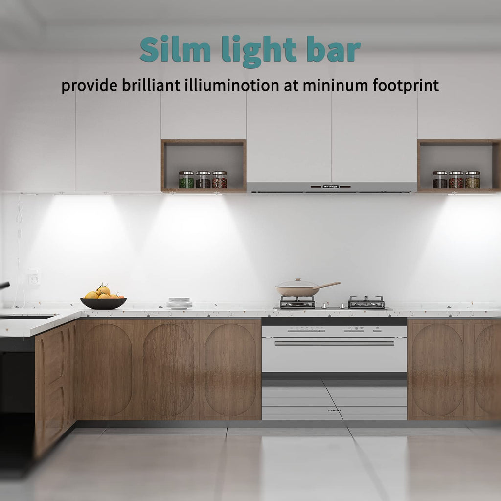Under Cabinet Light Plug in, Dimmable 5000K, 4 Pack 12 inch
