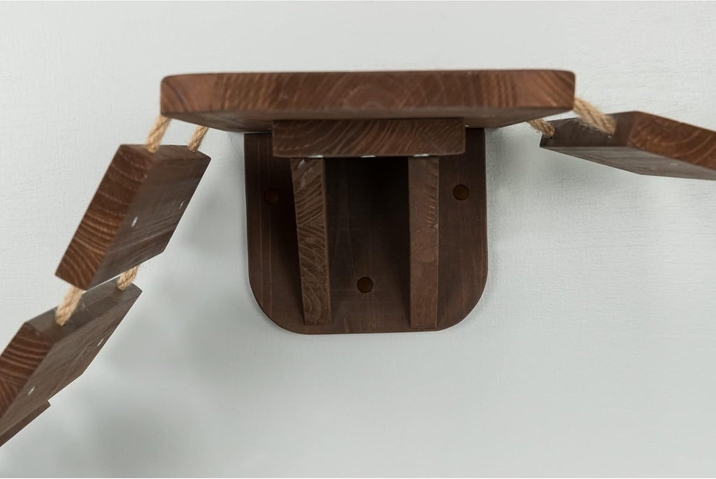 Wall Mounted Cat Bridge - Space-Saving Cat Wall Shelves for Climbing, Jumping & Vertical Play - Elevated Cat