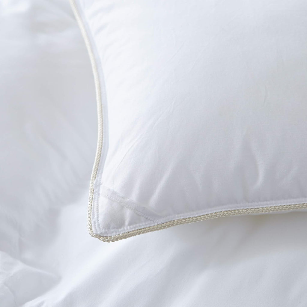 Luxurious Goose Down Feather Fiber Comforter Duvet Insert, Plain Solid Design, White 98 x 98, Premium Baffle Box 100%