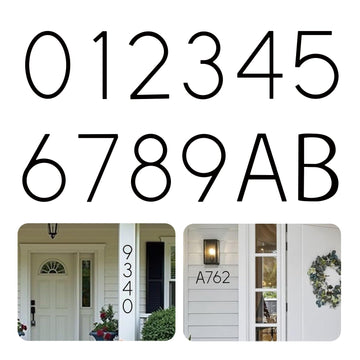 5 Inch 4PCS House Numbers for Outside, Stainless Steel Floating Address Numbers, Modern Black Metal Door Numbers for