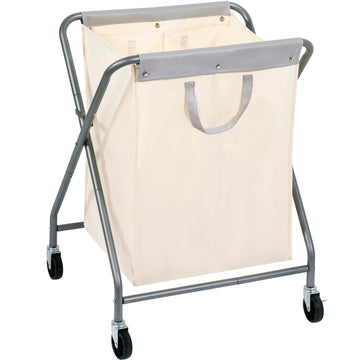 125L Collapsible Laundry Hamper with Wheels, Rolling Laundry Basket, Heavy Duty Cloth Sorter with Removable Bag