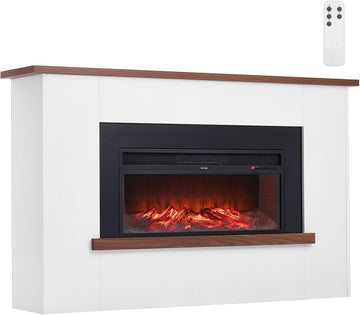 65.5 inch Freestanding Fireplaces, 1500W 5120BTU Fake Electric Fireplace Stove Heater with Mantel, Overheating