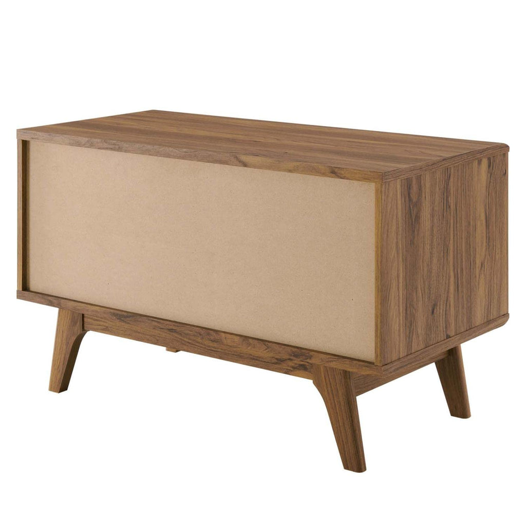 Render Mid-Century Modern 37" Vinyl Record Display Stand in Walnut