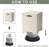 2-Piece Outdoor Propane Fire Pit Table Set w Tank Table, 28" Terrazzo Round Fire Table (Certified, 40,000 BTU) w 16" Tank Cover Side Table 20lb - Image 6