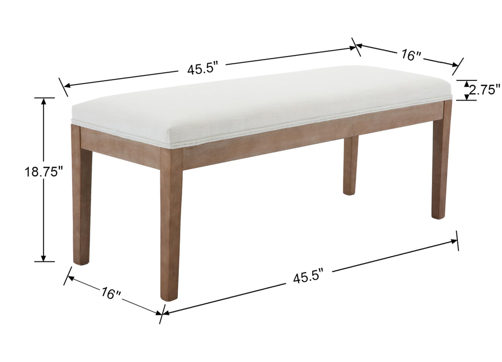 Linen Dining Bench Upholstered Entryway Bench Farmhouse Shoe Bench Seat Ottoman Living Room Bedroom End of Bed Dining