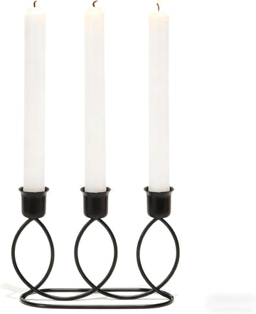 Black Candelabra Metal Candle Holders - 3 Arm Candlestick Holder for Theme Party Table Centerpiece Decoration Dining