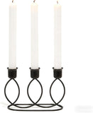 Black Candelabra Metal Candle Holders - 3 Arm Candlestick Holder for Theme Party Table Centerpiece Decoration Dining
