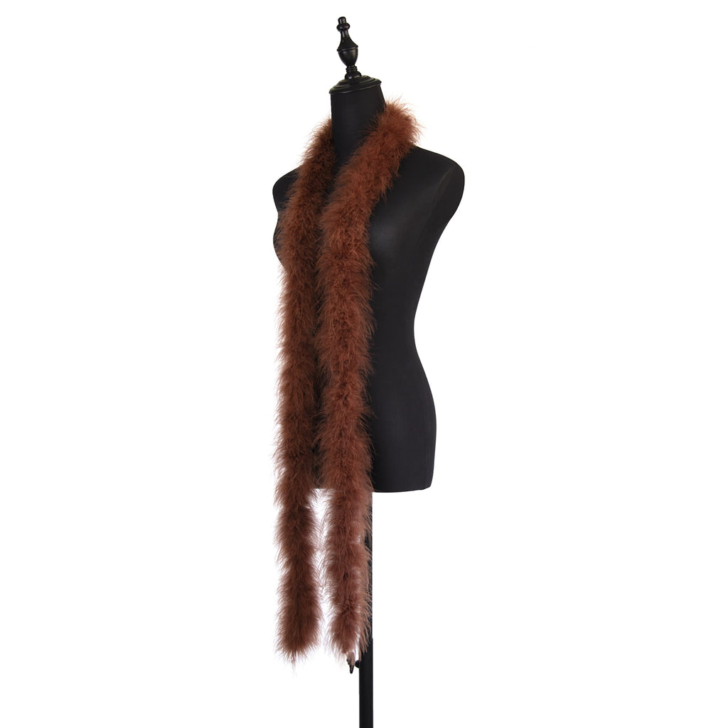 20g Coffee Fluffy Marabou Feather Boa for DIY Craft Sewing Trim Home Wedding Party Christmas Decoration - 2 Yards