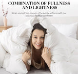 Feather Down Fiber Comforter King, All Season White Down Feather Duvet Insert