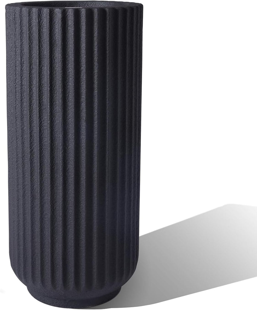 31.5 Inch Tall Roman Column Concrete Planter(14.2Dx31.5H,36 Pounds),Durable All-Weather Use with Drainage Holes,Large